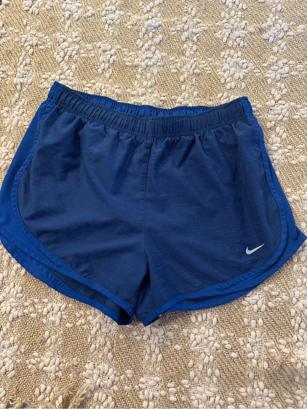 Nike Dri-FIT Running Shorts Women's Large Blue, Lined, Athletic, Swoosh Logo